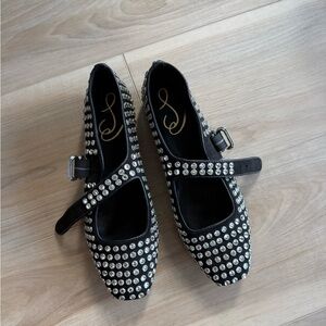 Sam Edelman Black Flats with Silver Studs